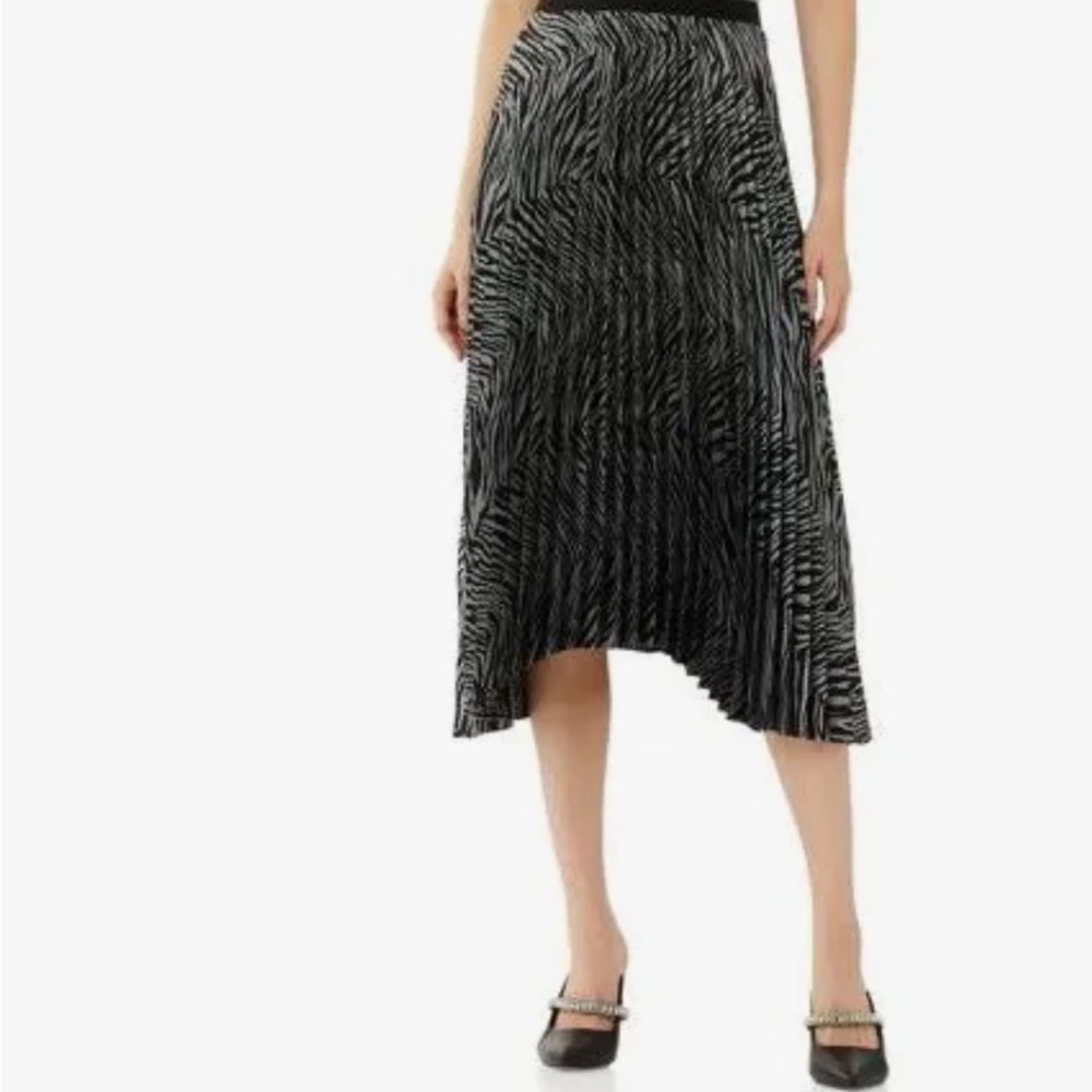 Scoop Zebra Print Knife Pleat Skirt size Large‎
